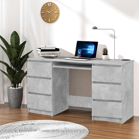 Scrivania Grigio Cemento 140x50x77 cm in Legno Multistrato - homemem39