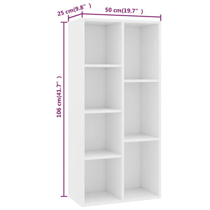 Libreria Bianca 50x25x106 cm in Legno Multistrato | homemem39