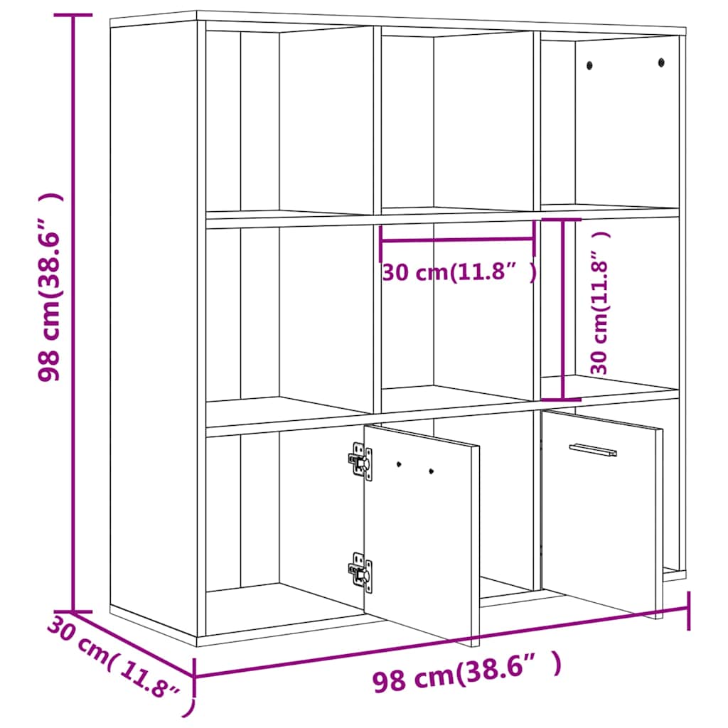 Libreria Rovere Sonoma 98x30x98 cm in Legno Multistrato