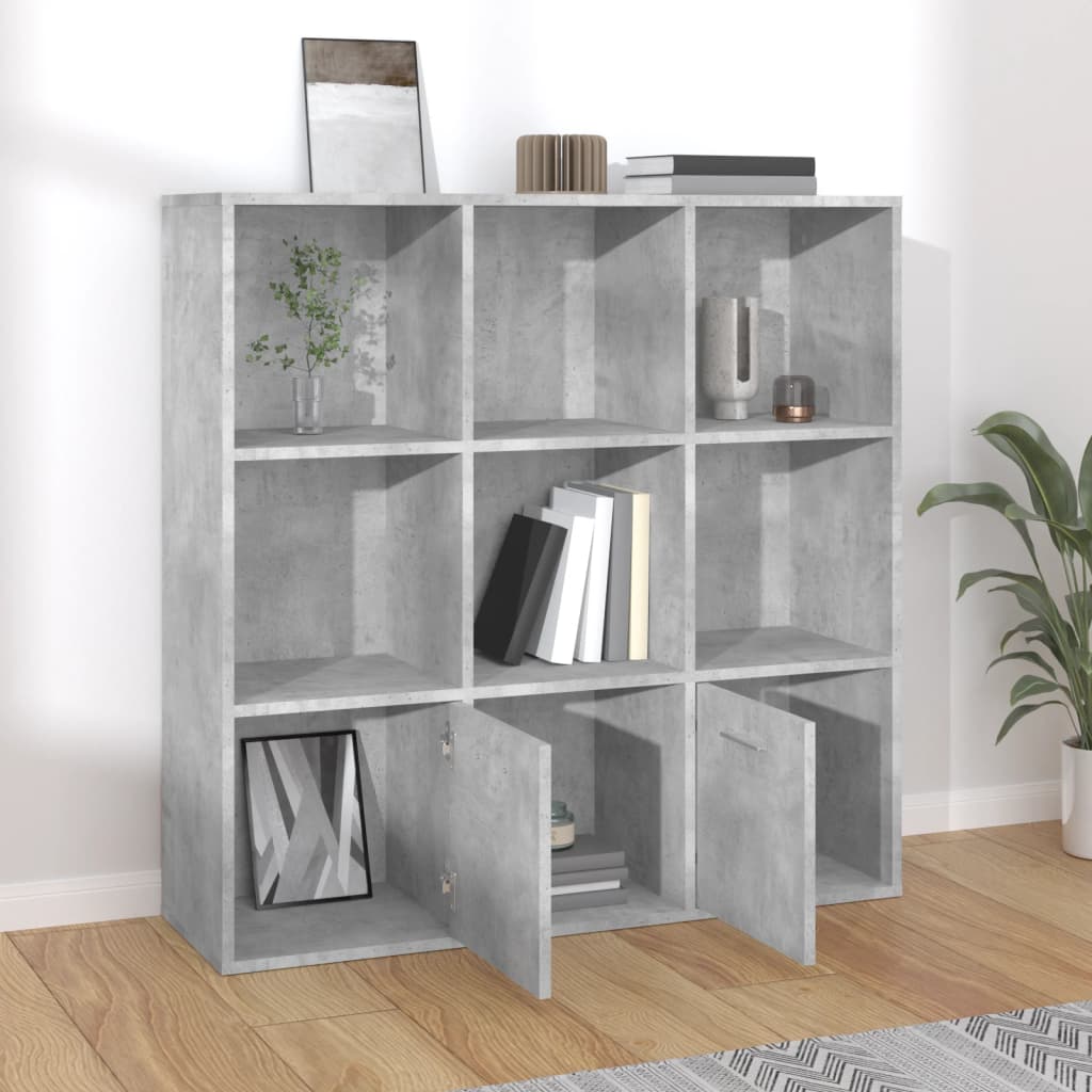 Libreria Grigio Cemento 98x30x98 cm in Legno Multistrato | homemem39