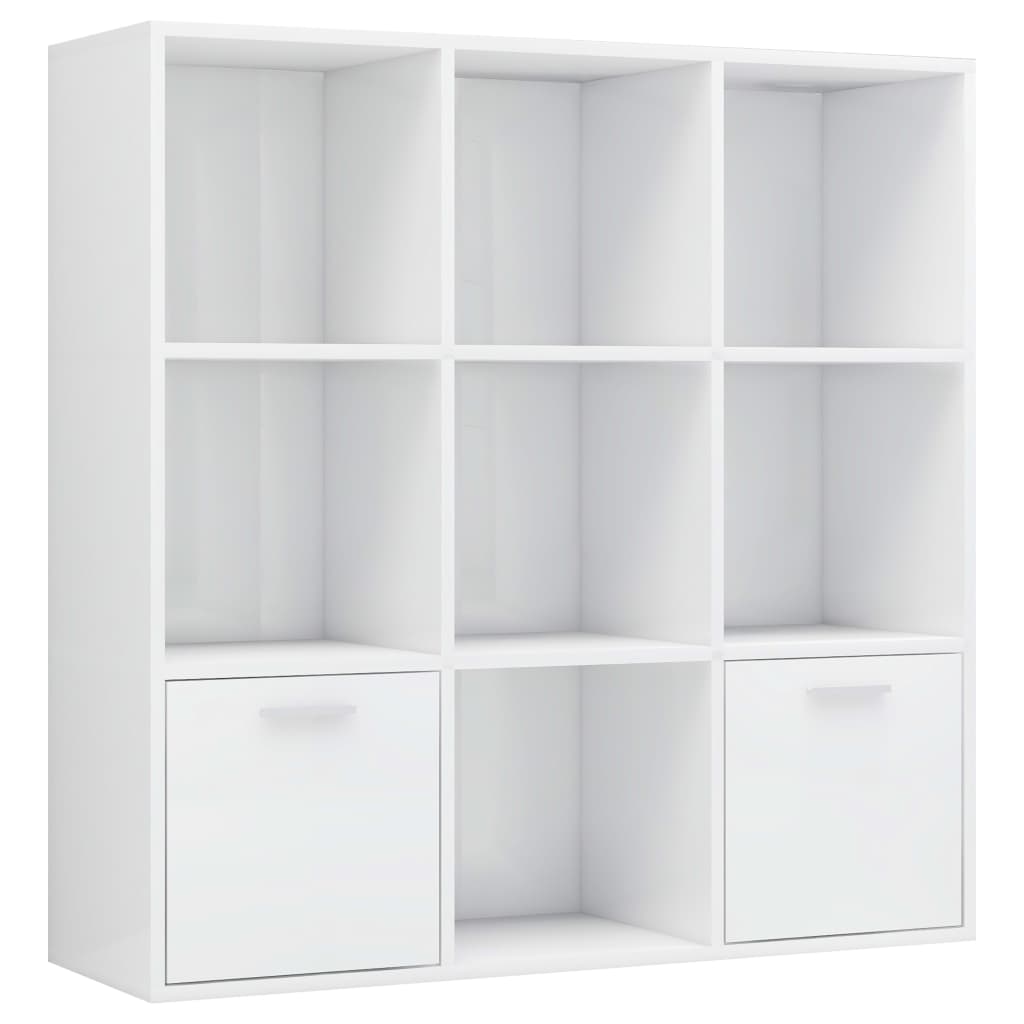 Libreria Bianco Lucido 98x30x98 cm in Legno Multistrato | homemem39
