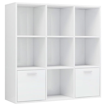 Libreria Bianco Lucido 98x30x98 cm in Legno Multistrato | homemem39