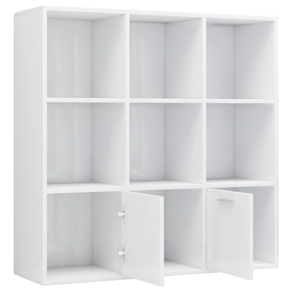 Libreria Bianco Lucido 98x30x98 cm in Legno Multistrato | homemem39