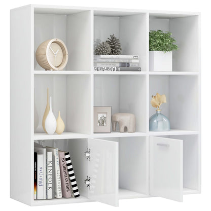 Libreria Bianco Lucido 98x30x98 cm in Legno Multistrato | homemem39