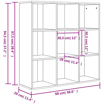 Libreria Grigio Cemento 98x29x97,5 cm in Legno Multistrato | homemem39