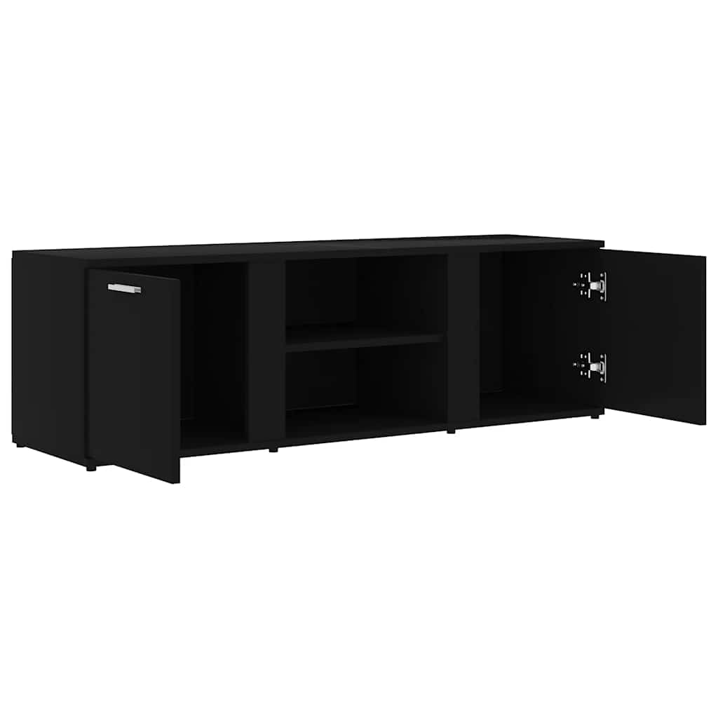 Mobile Porta TV Nero 120x34x37 cm in Legno Multistrato - homemem39