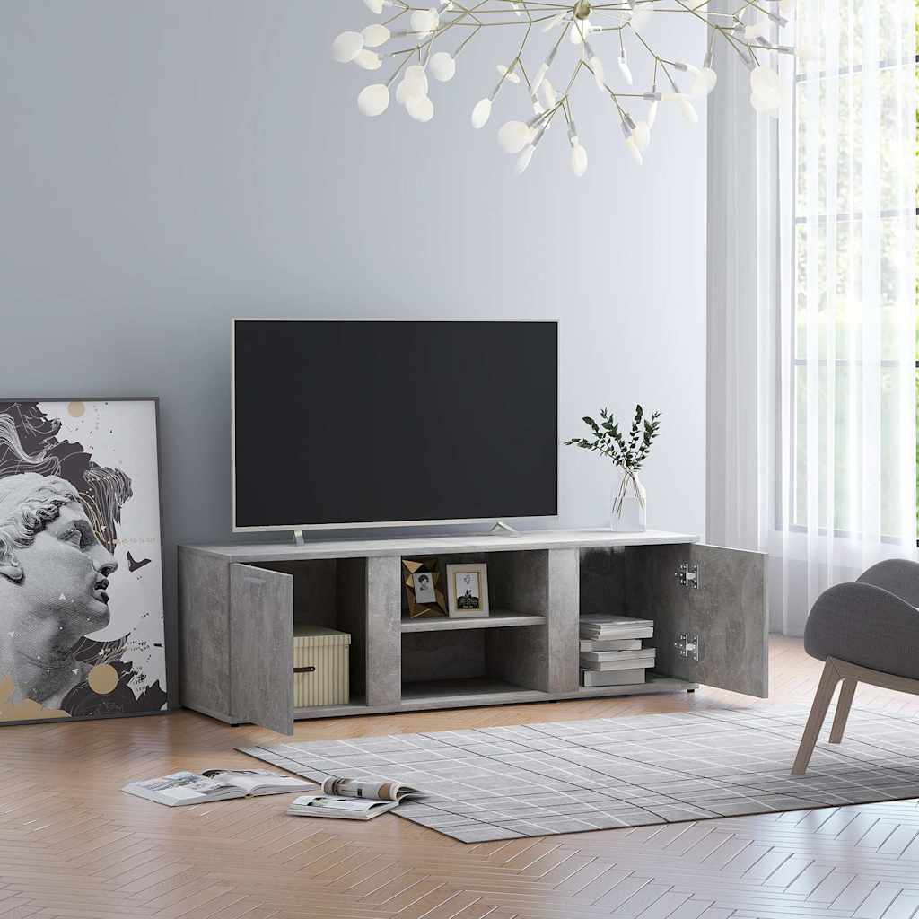 Mobile Porta TV Grigio Cemento 120x34x37cm in Legno Multistrato - homemem39