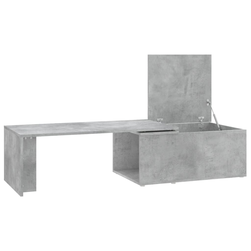 Tavolino Salotto Grigio Cemento 150x50x35 cm Legno Multistrato