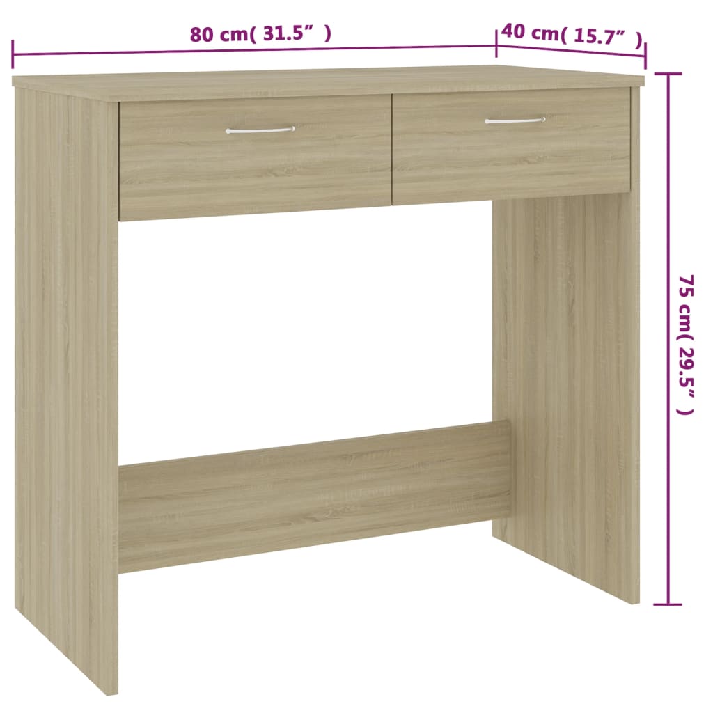 Scrivania Rovere Sonoma 80x40x75 cm in Legno Multistrato - homemem39