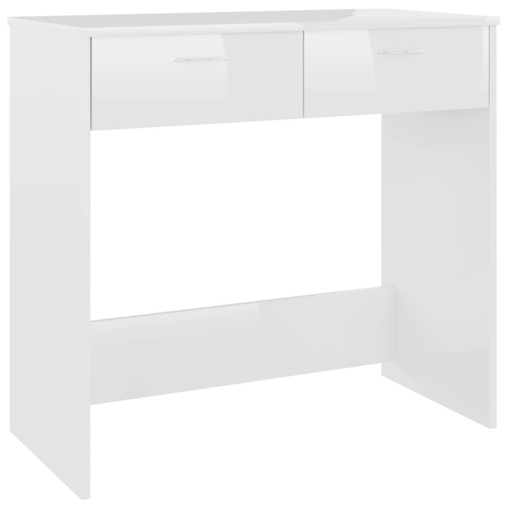 Scrivania Bianco Lucido 80x40x75 cm in Legno Multistrato - homemem39