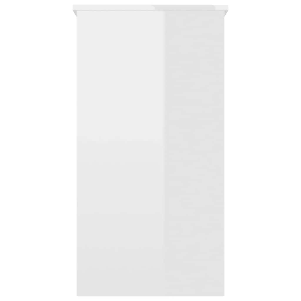 Scrivania Bianco Lucido 80x40x75 cm in Legno Multistrato - homemem39