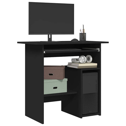 Scrivania Nera 80x45x74 cm in Legno Multistrato - homemem39