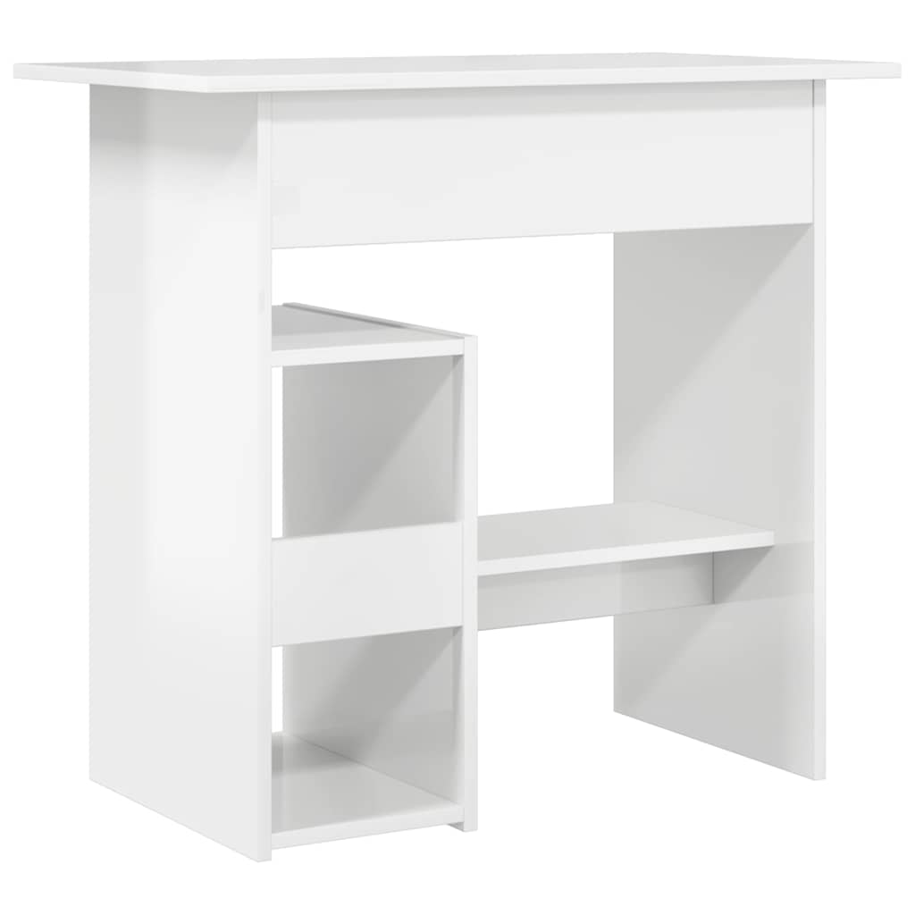 Scrivania Bianco Lucido 80x45x74 cm in Legno Multistrato - homemem39