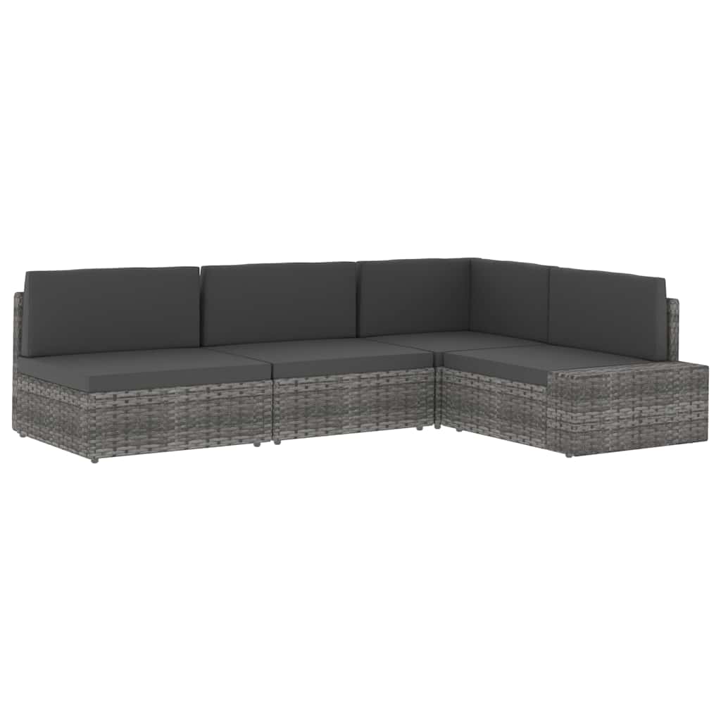 Seduta Centrale Modulare in Polyrattan Nero