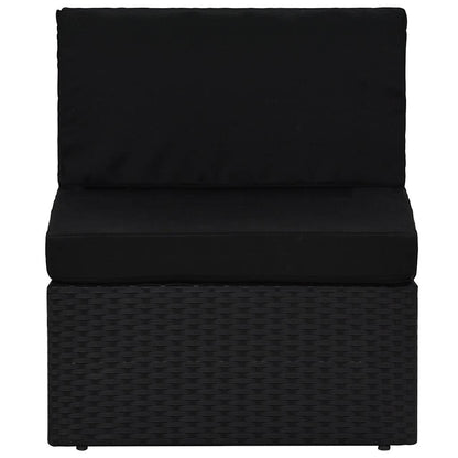 Seduta Centrale Modulare in Polyrattan Nero