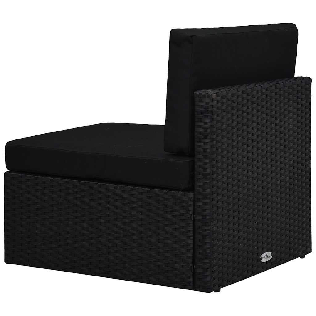 Seduta Centrale Modulare in Polyrattan Nero