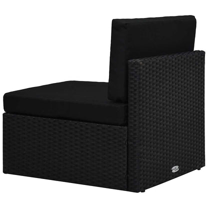 Seduta Centrale Modulare in Polyrattan Nero