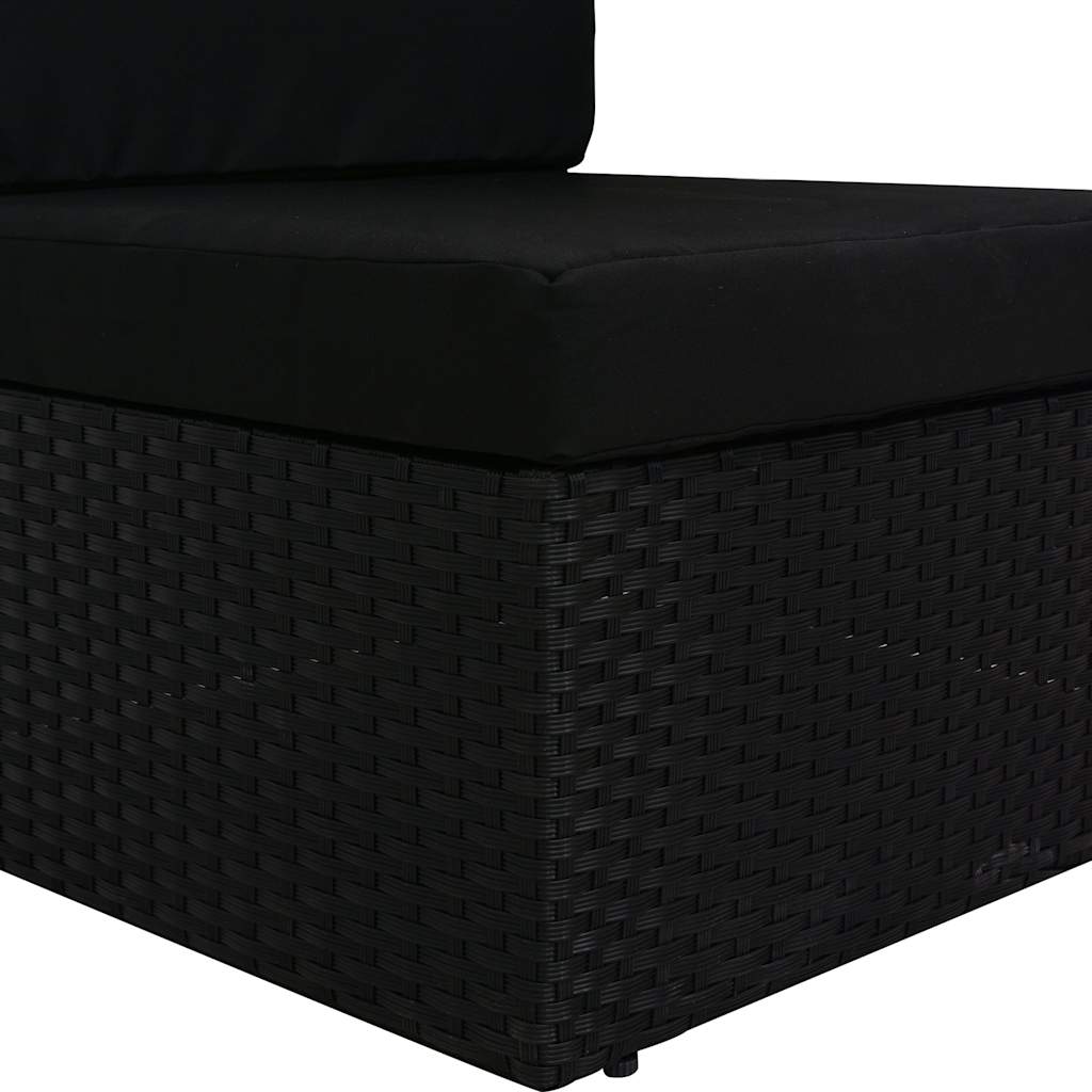 Seduta Centrale Modulare in Polyrattan Nero
