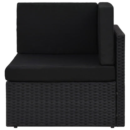 Divano ad Angolo Modulare in Polyrattan Nero - homemem39