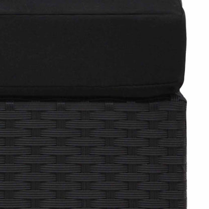Divano ad Angolo Modulare in Polyrattan Nero