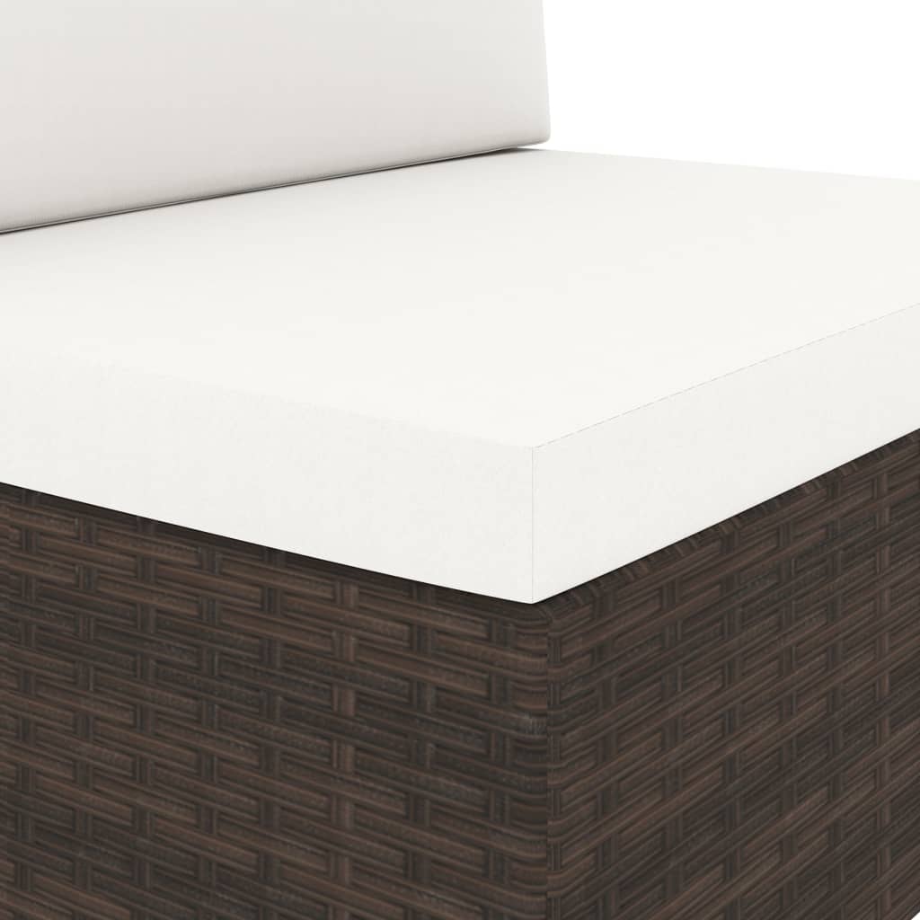 Divano Modulare a 2 Posti in Polyrattan Marrone - homemem39