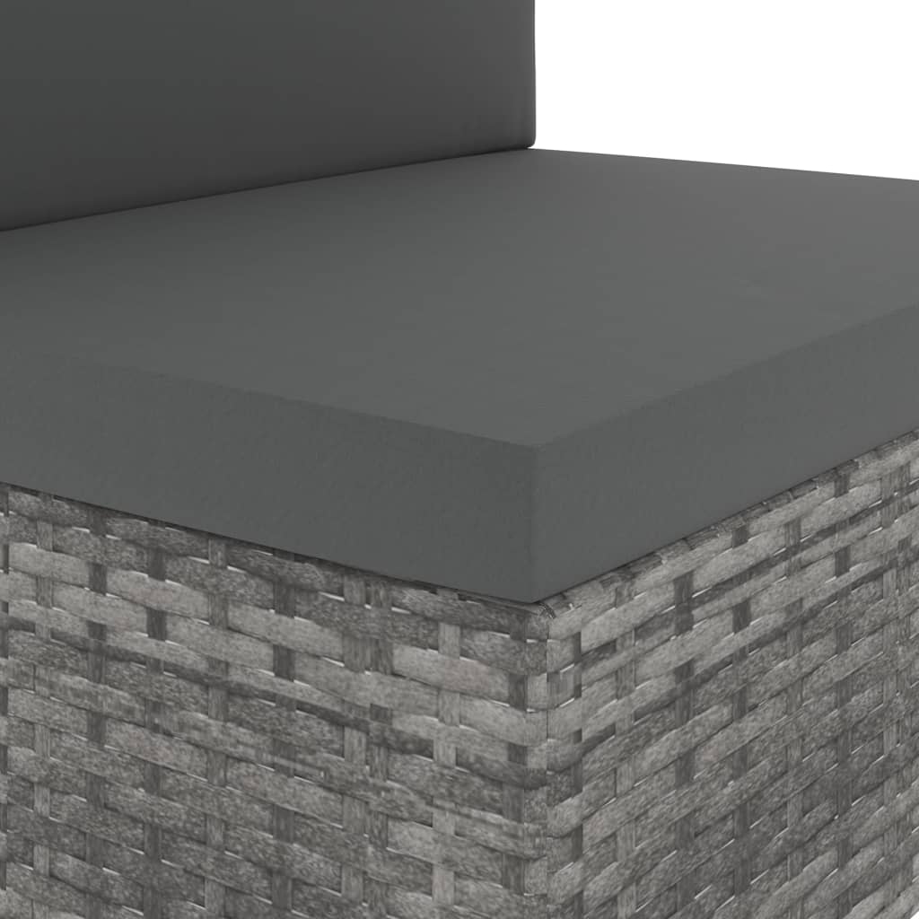 Seduta Centrale Modulare in Polyrattan Grigia - homemem39