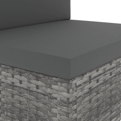 Seduta Centrale Modulare in Polyrattan Grigia - homemem39