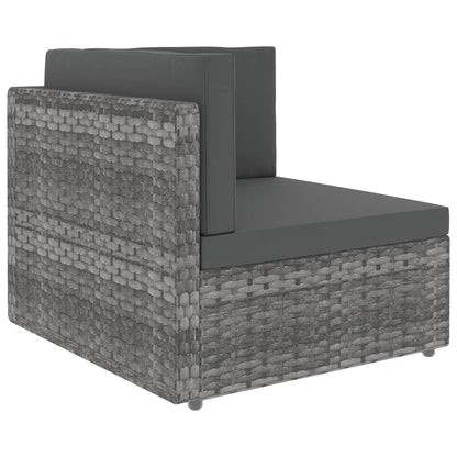 Divano ad Angolo Modulare in Polyrattan Grigio - homemem39