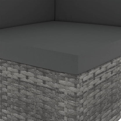 Divano ad Angolo Modulare in Polyrattan Grigio - homemem39