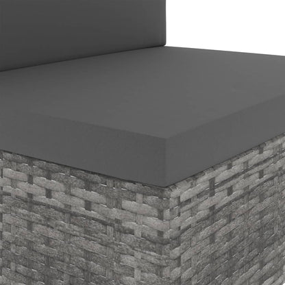 Divano Modulare a 3 Posti in Polyrattan Grigio - homemem39