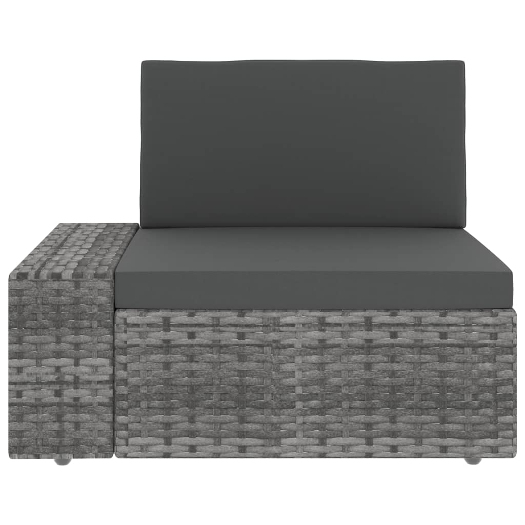 Set Divani da Giardino 3 pz in Polyrattan Grigio - homemem39