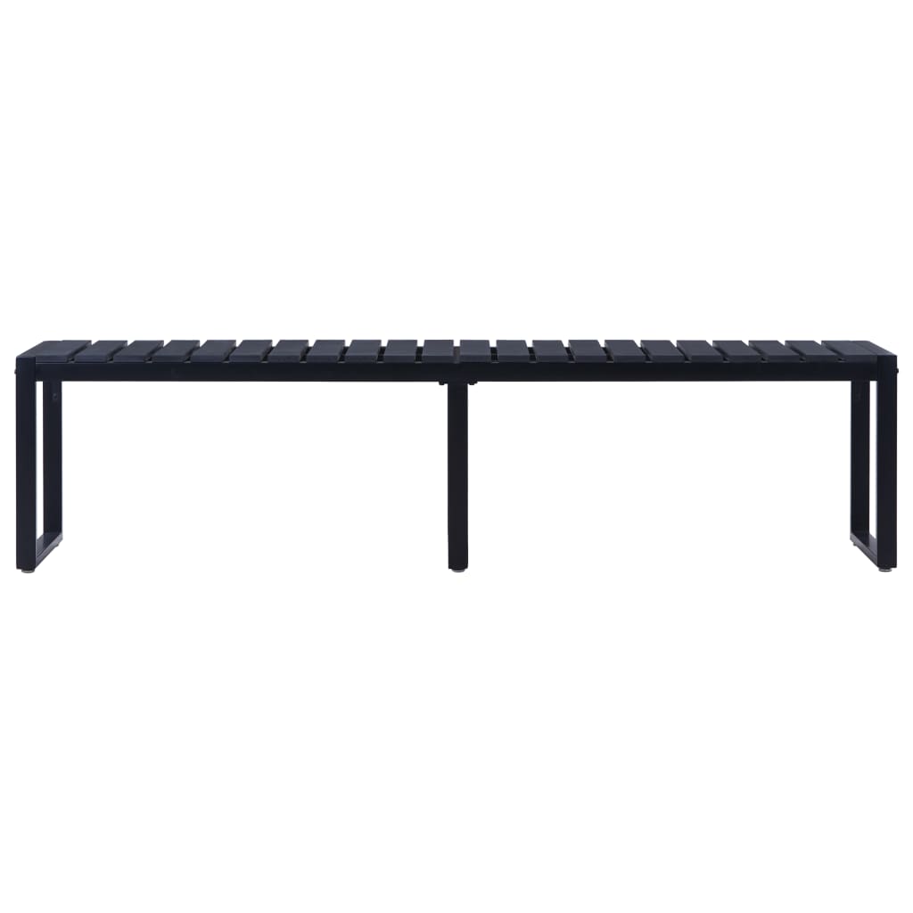Panchina da Giardino 180 cm in Pannello PS Nero - homemem39