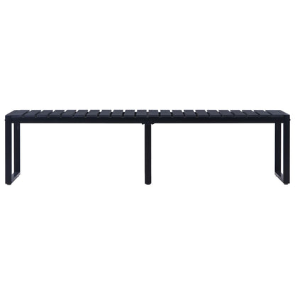 Panchina da Giardino 180 cm in Pannello PS Nero - homemem39