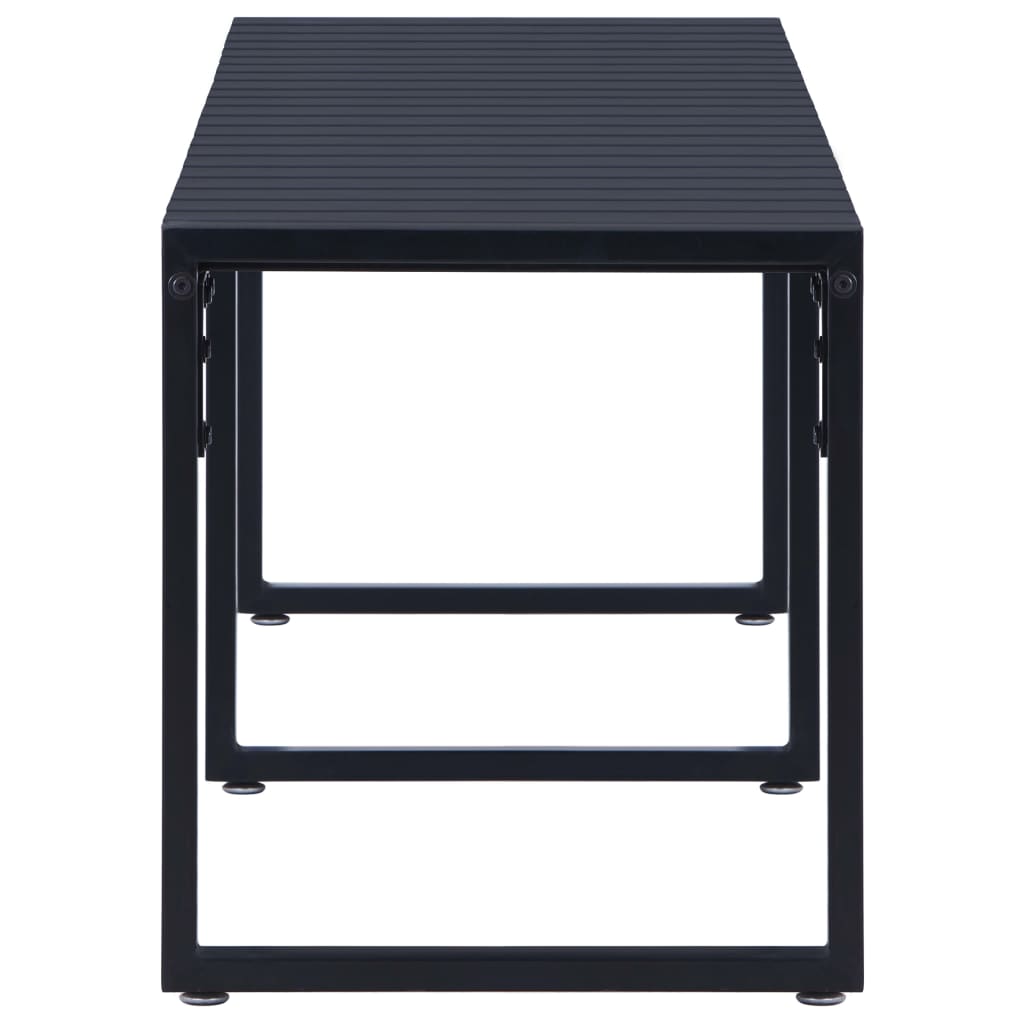 Panchina da Giardino 180 cm in Pannello PS Nero - homemem39