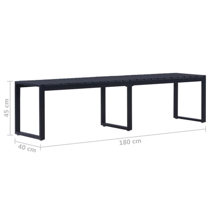 Panchina da Giardino 180 cm in Pannello PS Nero - homemem39