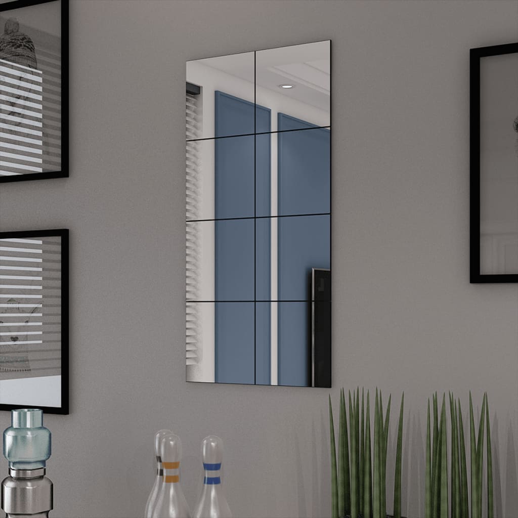 Piastrelle in Vetro a Specchio senza Cornice 16 pz 20,5 cm - homemem39
