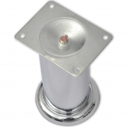 Piedini Rotondi per Divani 8 pz Cromati 120 mm - homemem39