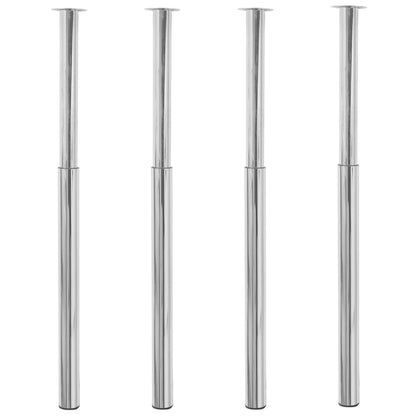 Gambe Telescopiche per Tavolo 4 pz Cromate 710-1100 mm - homemem39