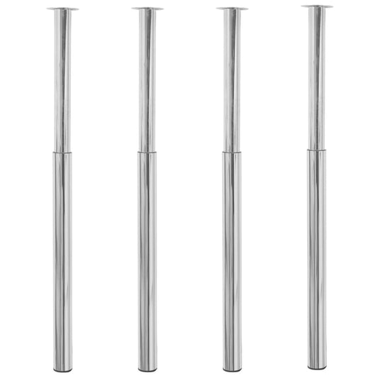 Gambe Telescopiche per Tavolo 4 pz Cromate 710-1100 mm - homemem39