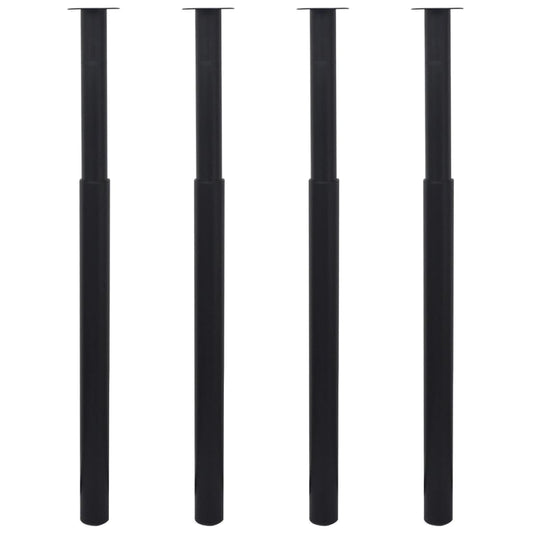 Gambe Telescopiche per Tavolo 4 pz Nero 710-1100 mm - homemem39