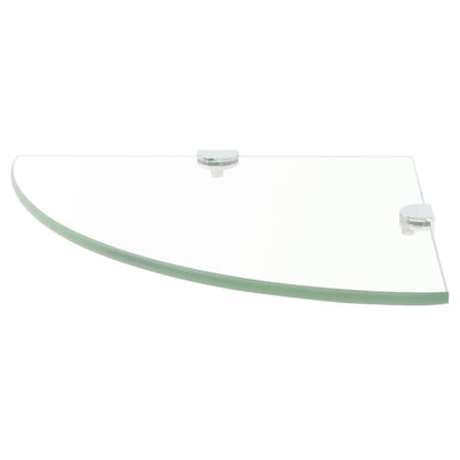 Scaffali Angolari 2 pz Supporti Cromati e Vetro 25x25 cm | homemem39