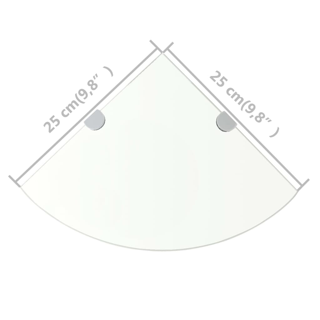Scaffali Angolari 2 pz Supporti Cromati e Vetro 25x25 cm | homemem39