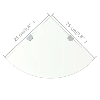 Scaffali Angolari 2 pz Supporti Cromati e Vetro 25x25 cm | homemem39