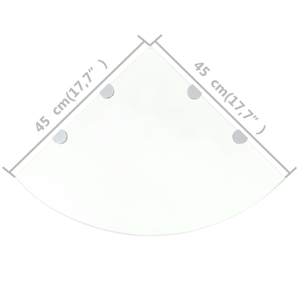 Scaffali Angolari 2 pz Supporti Cromati e Vetro Chiaro 45x45 cm | homemem39