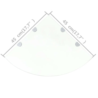 Scaffali Angolari 2 pz Supporti Cromati e Vetro Chiaro 45x45 cm | homemem39