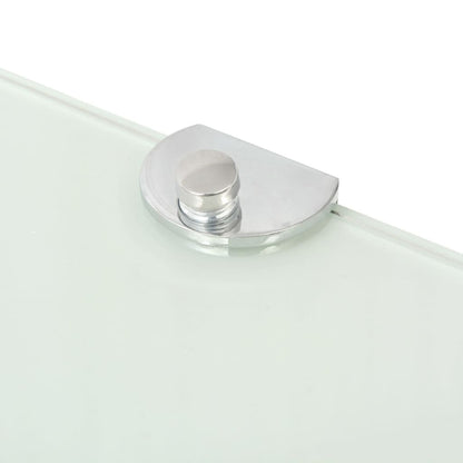 Scaffali Angolari 2 pz Supporti Cromati e Vetro Bianco 25x25 cm | homemem39