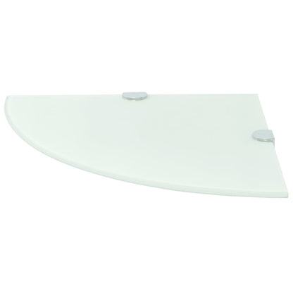 Scaffali Angolari 2 pz Supporti Cromati e Vetro Bianco 35x35 cm | homemem39
