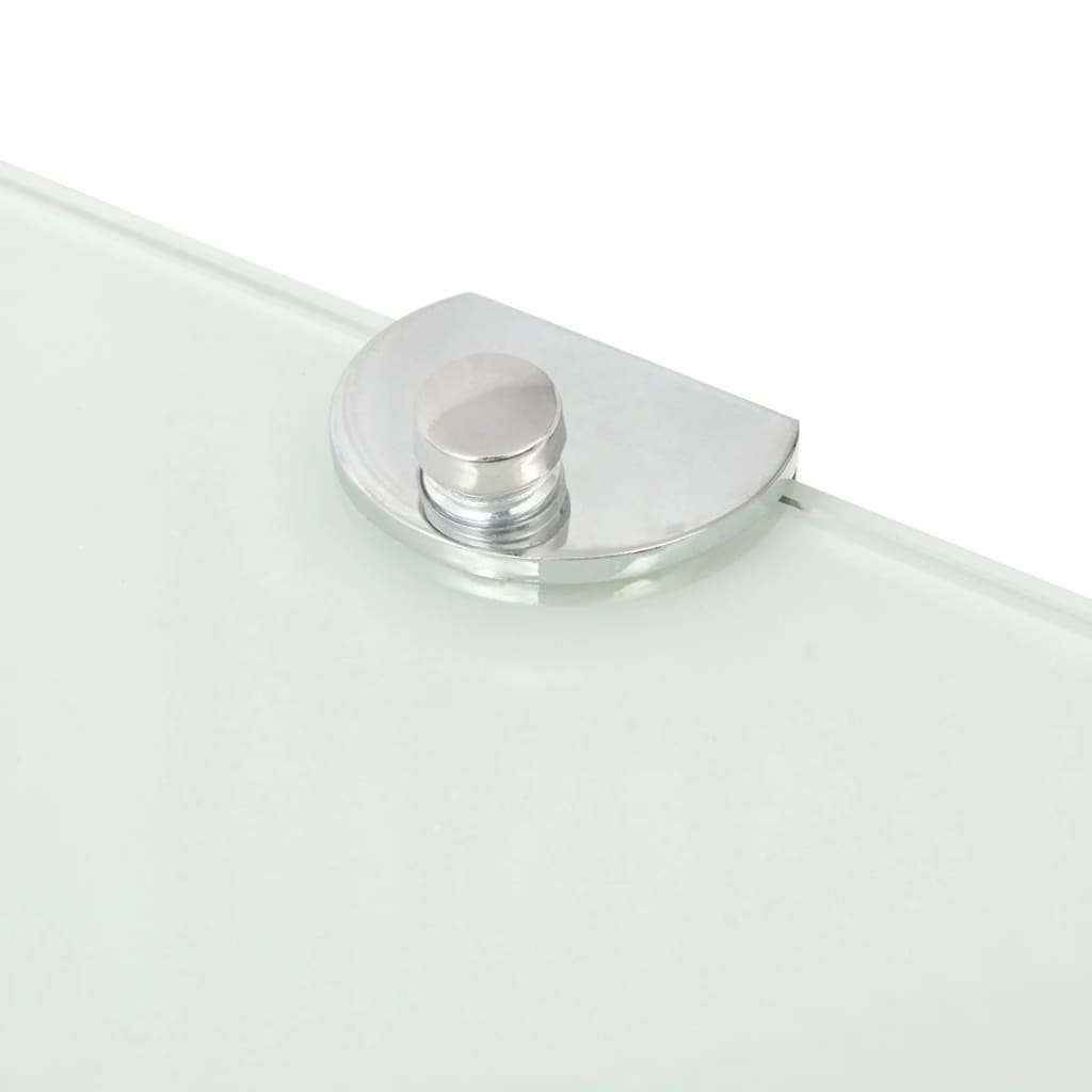 Scaffali Angolari 2 pz Supporti Cromati e Vetro Bianco 35x35 cm | homemem39