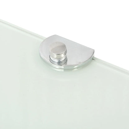 Scaffali Angolari 2 pz Supporti Cromati e Vetro Bianco 35x35 cm | homemem39