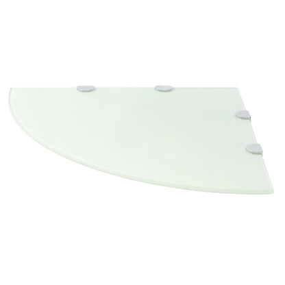 Scaffali Angolari 2 pz Supporti Cromati e Vetro Bianco 45x45 cm | homemem39